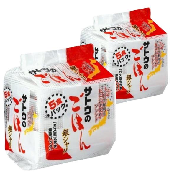 サトウのごはん 銀シャリ 日本銘柄おすすめブレンド 200g×５食パック×２　計10食 サトウ食品 ...