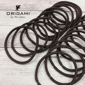 ヘアゴム リングゴム 中太 1本 茶 ブラウン シンプル 跡がつきにくい 直径約50mm 太さ約3mm