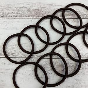 ヘアゴム リングゴム ヘップリング 中太 抗菌 熱ゴム シンプル 1本 大人 子供 ブラック ブラウン 直径45mm