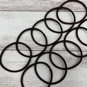 ヘアゴム リングゴム ヘップリング 中細 抗菌 熱ゴム シンプル 1本 大人 子供 ブラック ブラウン 直径45mm