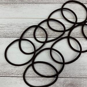 ヘアゴム リングゴム 中太 抗菌 日本製 シンプル 1本 オフィス 学校 デイリー 大人 子供 茶 ブラウン 直径45mm