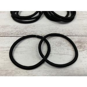 ヘアゴム リングゴム 中太 抗菌 熱ゴム シンプル 1本 オフィス 大人 子供 ブラック 黒 直径45mm