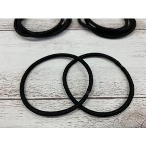 ヘアゴム リングゴム 中細 抗菌 熱ゴム シンプル 1本 オフィス 学校 デイリー 大人 子供 ブラック 黒 直径45mm