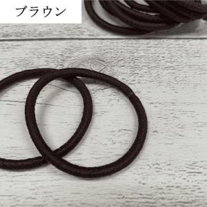 ヘアゴム リングゴム 中太 1本 黒 茶 ブラ...の詳細画像3