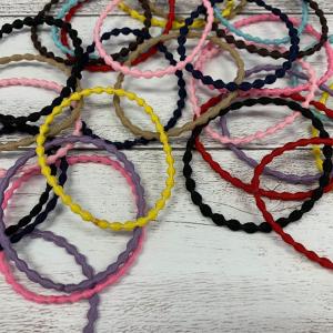 ヘアゴム リングゴム プードル 細 1本 カラー 7色展開 ハンドメイド 特許 直径約50mm 太さ約2.5mm