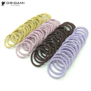 ヘアゴム リングゴム ツイスト シングル 1本 ブラウン ピンク イエロー パープル 直径25mm 太さ2.5mm