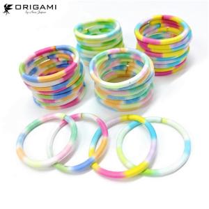 ヘアゴム リングゴム 太 ティアードカラー 1本 4色展開 直径55mm 4mm