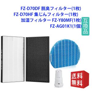 シャープ HEAP集じんフィルター fz-d70hf（1枚）と 脱臭フィルターfz-d70df（1枚）FZ-Y80MF と Ag+イオンカートリッジ FZ-AG01K1 互換品 合計4点入り)｜orige