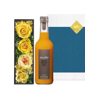 父の日 お花 ジュース プリザーブドフラワー ノンアルコール アプリコット フランス おしゃれ｜origin-gourmet