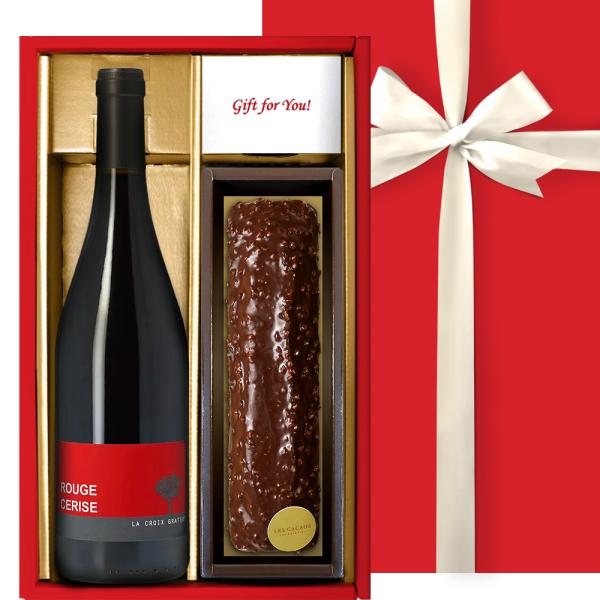 クリスマスギフト ワイン ケーキ スイーツセット【無料 リボン包装 カード】フランス ボルドー 赤ワ...