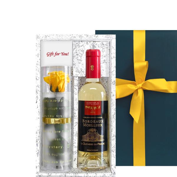 即日発送 ワイン お花 ギフトセット【無料 リボンラッピング メッセージカード】フランス 白ワイン ...