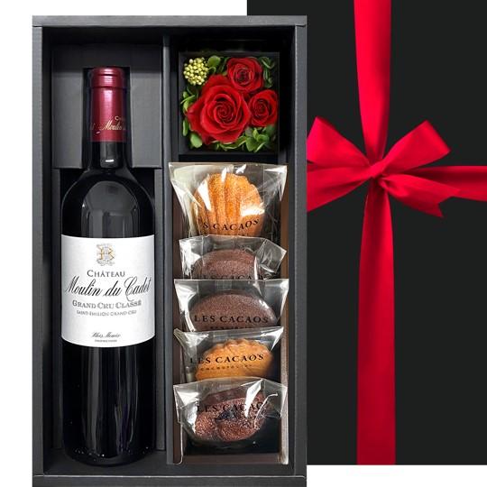 【クール便でお届け】ワイン お花 スイーツ  ギフトセット【無料 リボン包装 カード】レ・カカオ 焼...
