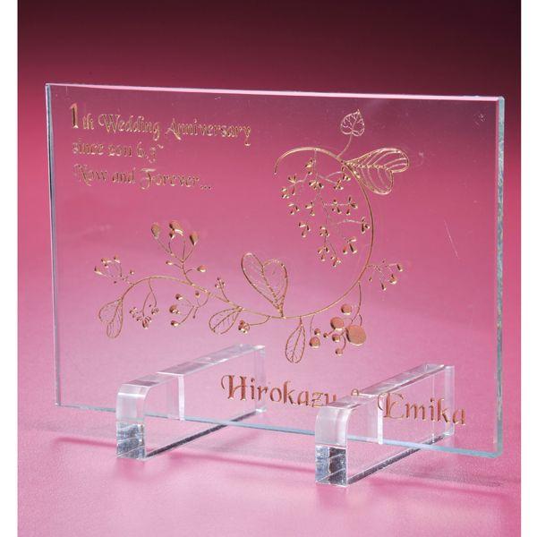 表彰式　記念品　クリスタル　盾　結婚祝い　出産祝　記念日　写真たて　名入れ プレゼント メモリアルガ...