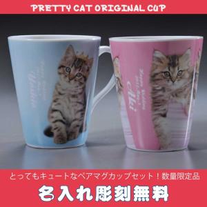 結婚祝い ペア マグカップ 名入れ 猫 グッズ ギフト 名前入り  ペアマグカップ ネコ ねこ ペア...