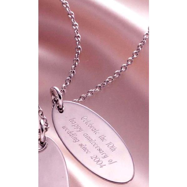 ギフト 名入れ プレゼント オリジナル彫刻　オーバルネックレス