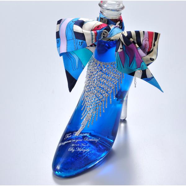 成人式　名入れ　リキュール　 シンデレラシュー　ガラスの靴 セレブ仕様　おまかせボトルネックレス　お...