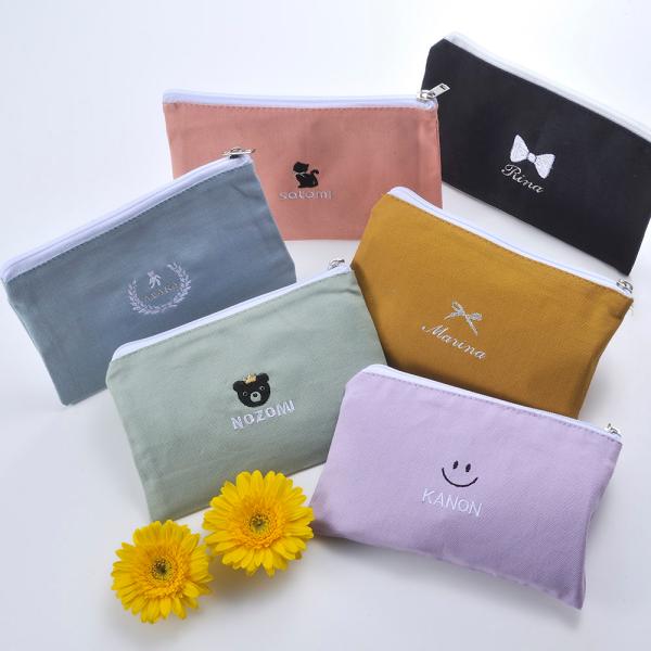 名入れ ギフト CXX ポーチ パステルカラー キャンバスフラットポーチ Sサイズ