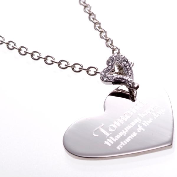 ギフト 名入れ プレゼント シンプルハートプレートネックレス