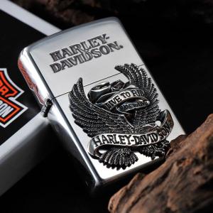 ZIPPO オイルライター　名前入り　誕生日　記念日　おまもり　ギフト 名前入り　ハーレーダビッドソン　ビックメタル　シルバーいぶし｜original