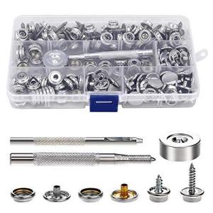 Bestgle50組ステンレス鋼ねじスナップ スナップファスナーねじキットネジ式スナップ