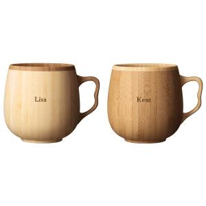 名入れ RIVERET 竹製 カフェオレマグ マグカップ ペアセット 木製 ギフトBOX入り 日本製