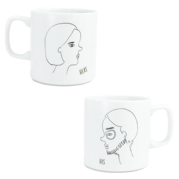 マグカップ マグ おしゃれ コーヒーカップ 美濃焼 アンニュイマグ 男性用 女性用 横顔 似顔絵 プ...