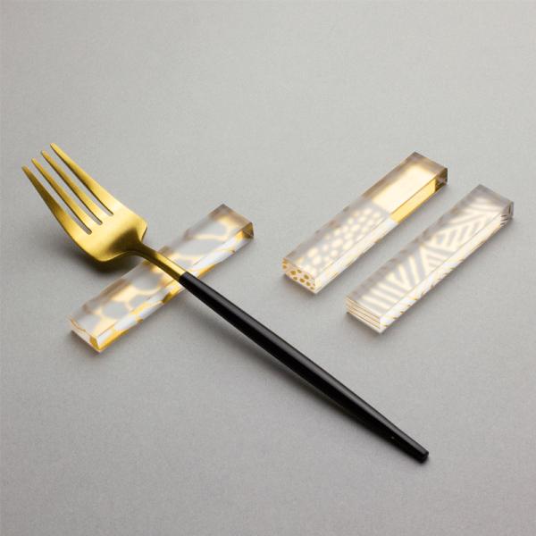 箔 カトラリーレスト 木箱入り３個セット カトラリー置き おしゃれ 和風 アクリル樹脂製 日本製 t...