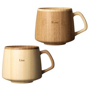 名入れ RIVERET 竹製 フランマグ ペアセット マグカップ マグ 木製 コーヒーマグ ギフト 箱入り 日本製 プレゼント 結婚祝い