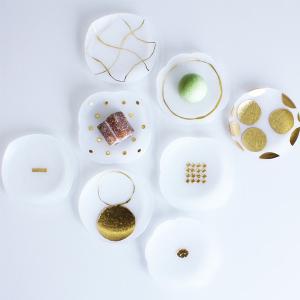 トウメイ 箔 豆皿 4枚セット 木箱入り おしゃれ かわいい 食器 小皿 和