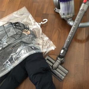 ジェニアル ハンガー付き 衣類用圧縮袋 バキュームシール ハンギングバッグ 3枚入り 67×130cm ロングコート用 圧縮袋
