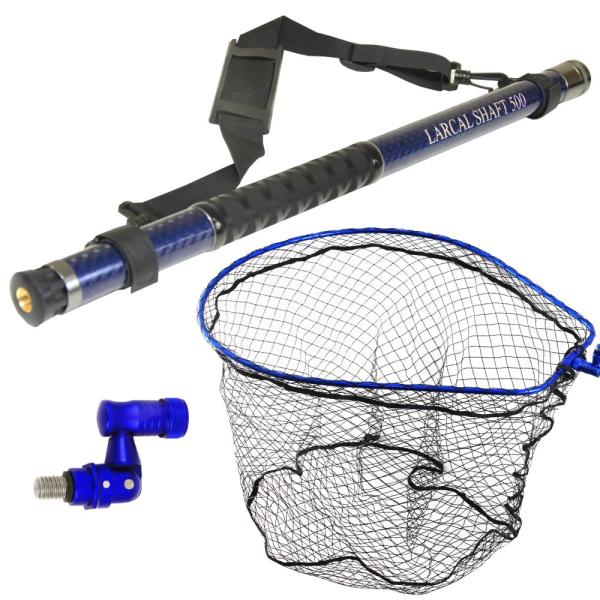 おり釣具 カーボン玉の柄 ラーカルシャフト5M 強化フレームランディングネット M (タモ網)ブルー...