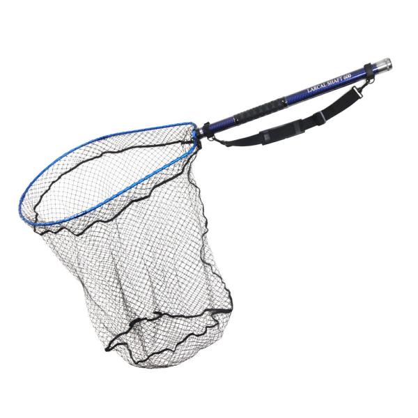 おり釣具 カーボン玉の柄 ラーカルシャフト 6M+折りたたみランディングネットL 2点セット ブルー...