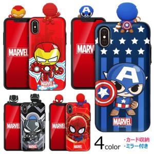 MARVEL Figure Mirror Card バンパー ケース iPhone 15 Plus Pro Max 14 SE3 13 mini 12 SE2 11 XS XR X 8 7｜スマホランド