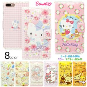 【並行輸入品】 Sanrio Characters Flower Diary 手帳型 ケース iPhone 16e 16 Plus Pro Max 15 14 SE3 13 mini 12 SE2 11 XS XR X 8 7