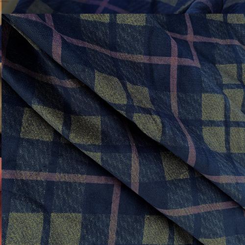 別珍プリントチェック柄/ ジャケット、ワンピースに/秋冬/50cm単位/日本製浜松産生地布