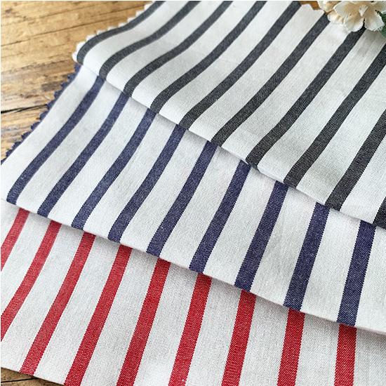 定番 ストライプ 綿100 黒 紺 赤 ピッチ幅 約8mm 万能ポピュラー生地 遠州織物 ブロード生...