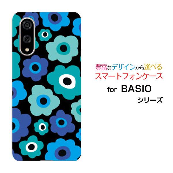 スマホケース BASIO active3 ハードケース/TPUソフトケース フラワーギフト（ブルー×...