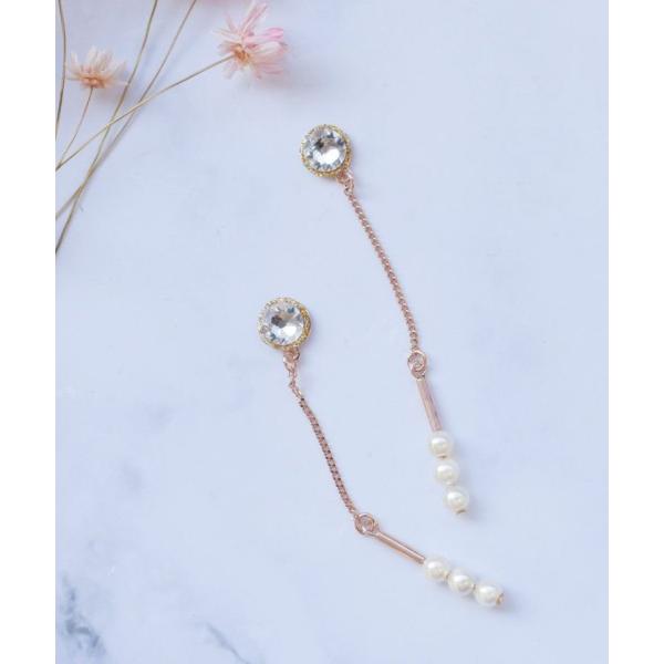 貼るだけピアスPiPPi(r) きゃしゃ３連パール/ピンクゴールド ピッピ 貼るピアス シール Le...