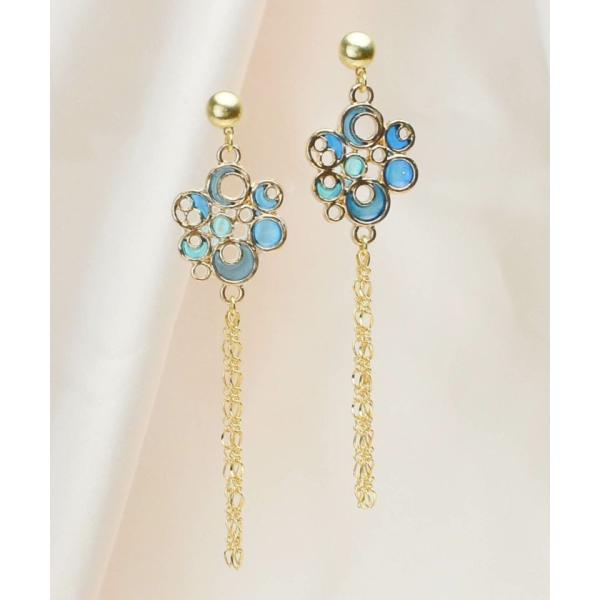 貼るだけピアスPiPPi(r) ステンドグラス風カラフルレジン/ゴールド ブルー ピッピ 貼るピアス...