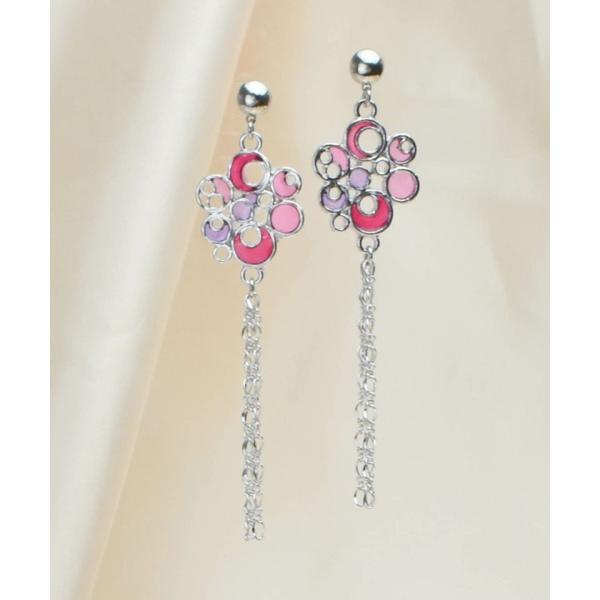 貼るだけピアスPiPPi(r) ステンドグラス風カラフルレジン/シルバー パープル ピッピ 貼るピア...