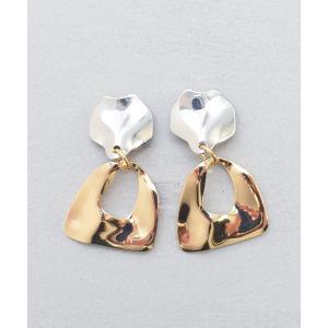 貼るだけピアスPiPPi(r) ネックレスの色を選ばないコンビカラー ランダムウェーブが個性的フープ ピッピ 貼るピアス シール LeAnge leange 痛くないイヤリング