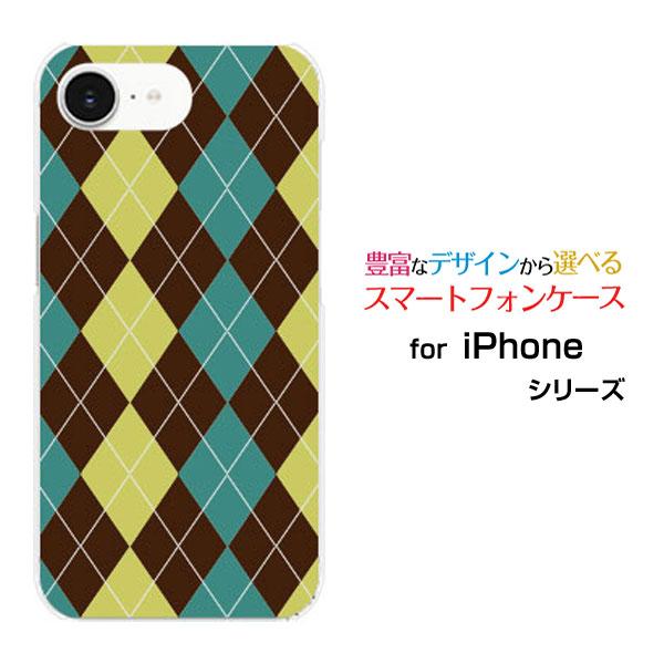 スマホケース iPhone 16e ハードケース/TPUソフトケース アーガイルブラウン×グリーン ...