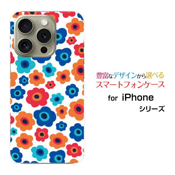 スマホケース iPhone 16 Pro ハードケース/TPUソフトケース フラワーギフト(青×赤×...