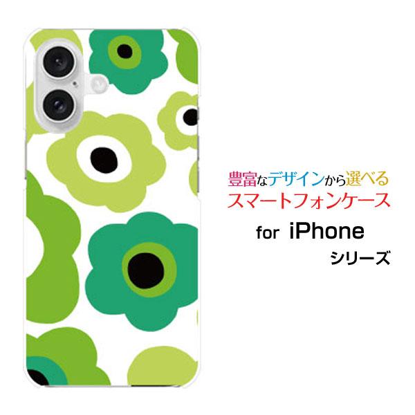 スマホケース iPhone 16 Plus ハードケース/TPUソフトケース フラワーギフト（グリー...