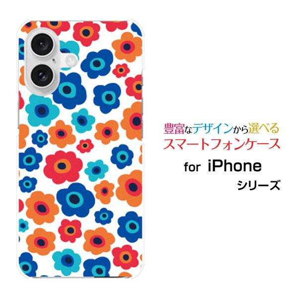 スマホケース iPhone 16 Plus ハードケース/TPUソフトケース フラワーギフト(青×赤...