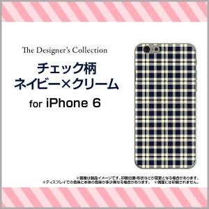 スマホケース iPhone 6s ハードケース/TPUソフトケース チェック柄ネイビー×クリーム チェック 格子柄 紺色 シンプル