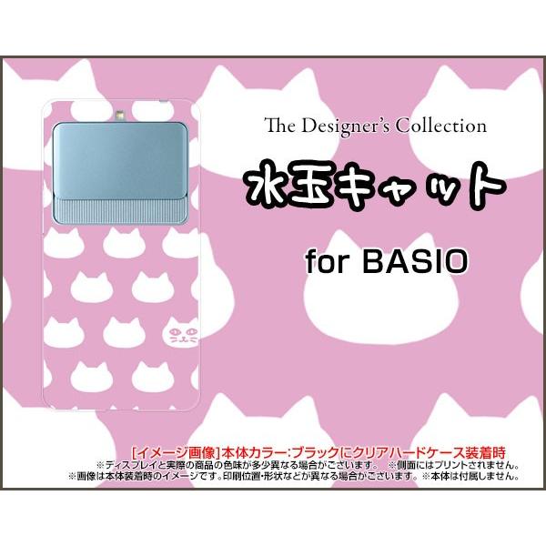 BASIO3 KYV43 ハードケース/TPUソフトケース 液晶保護フィルム付 水玉キャット(ピンク...
