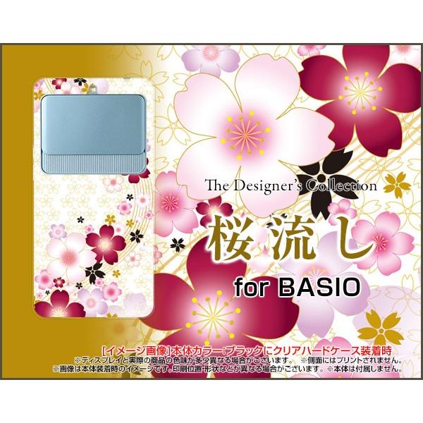 BASIO3 KYV43 ハードケース/TPUソフトケース 液晶保護フィルム付 桜流し さくら（サク...
