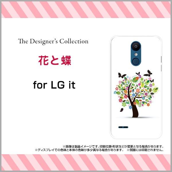 LG it LGV36 ハードケース/TPUソフトケース 液晶保護フィルム付 花と蝶 花柄 フラワー...