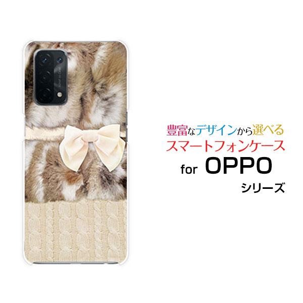 スマホケース OPPO A54 5G OPG02 ハードケース/TPUソフトケース ファー×リボン×...